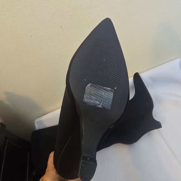 ego Black Point Toe Knee High Nylon Wedge Heel Boot, NWOT, Sz. 7 - Picture 5 of 7